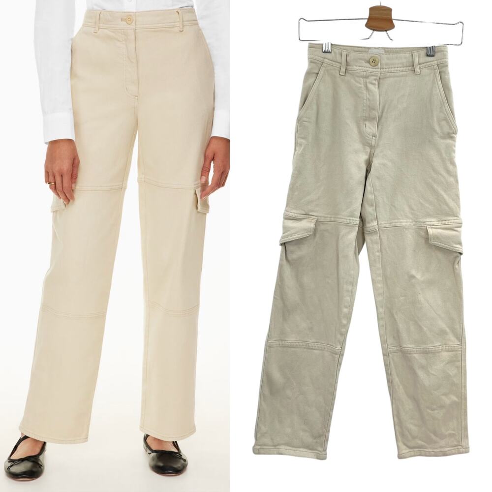 Aritzia Wilfred Free Maeve‎ Cargo Pant Mid Rose Twill Cream Ivory Size 00